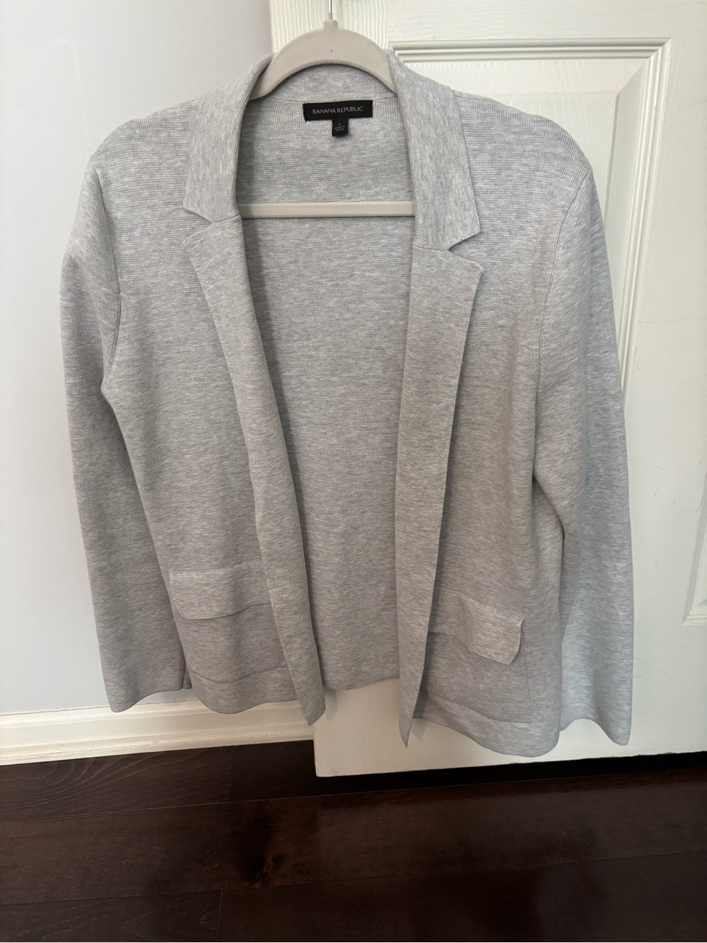Banana Republic Light Gray Open-Front Women's Sweater Blazer